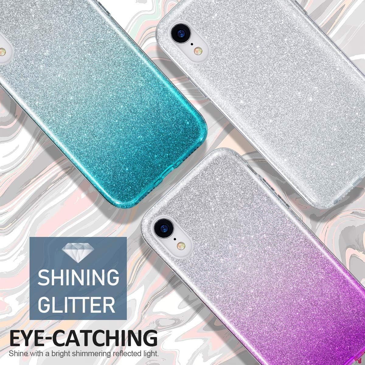 Compatible with Iphone XR Case,Bling Sparkle Cute Girls Women Protective Christmas Case(Red)