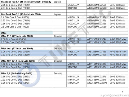 4GB Compatible for Apple DDR3 1067Mhz / 1066Mhz PC3-8500 CL7 Dual Rank for Mac Book, Mac Book Pro, Imac, Mac Mini (Late 2008, Early/Mid/Late 2009, Mid 2010) SODIMM Memory MAC RAM Upgrade