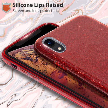 Compatible with Iphone XR Case,Bling Sparkle Cute Girls Women Protective Christmas Case(Red)