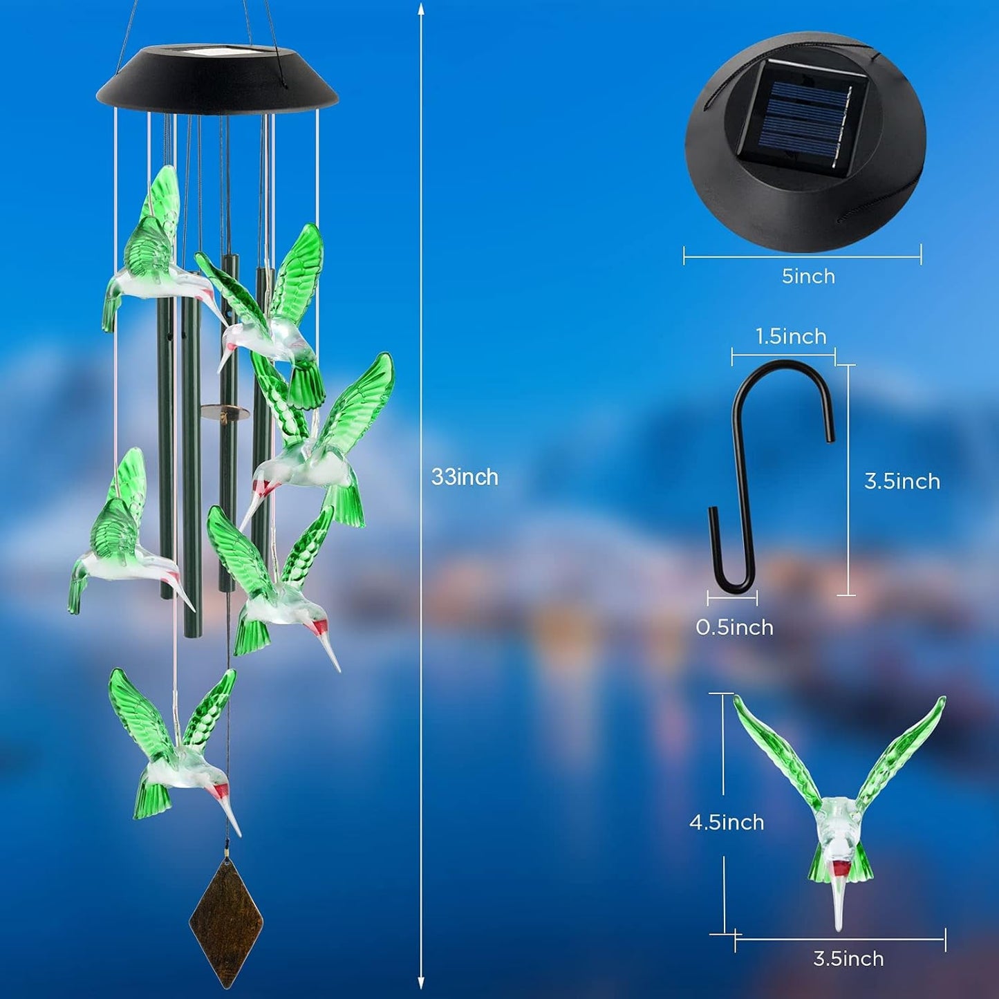 Enchanting Hummingbird Wind Chime for a Melodic Garden Ambiance