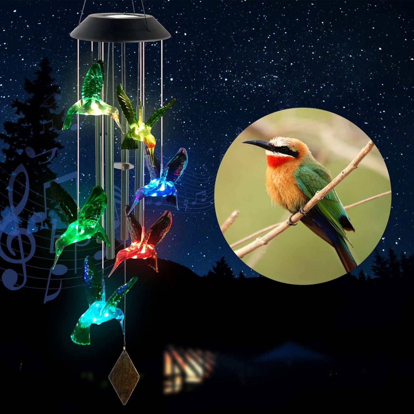 Enchanting Hummingbird Wind Chime for a Melodic Garden Ambiance