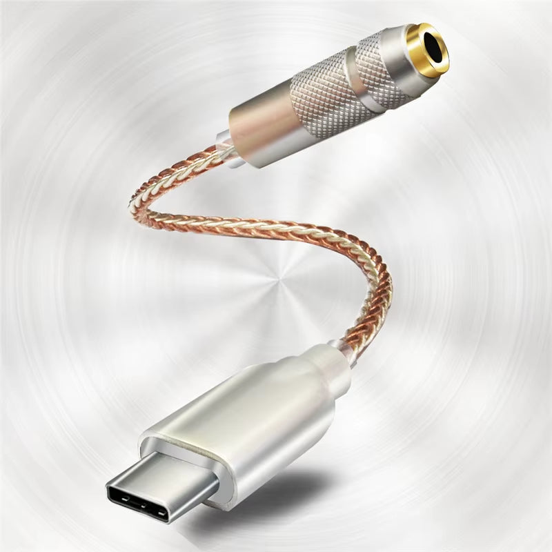 Type C to 3.5Mm Hifi DAC Earphone Amplifier USB C Audio Decoder AMP Adapter CB1200AU Chip Sound Card Digital Decoder for Android