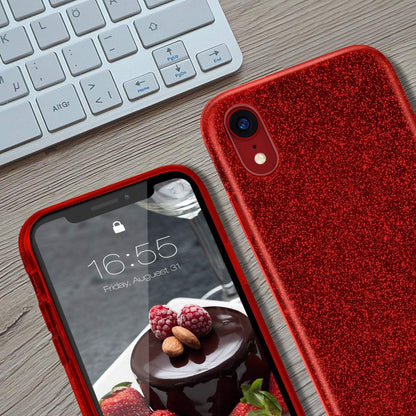Compatible with Iphone XR Case,Bling Sparkle Cute Girls Women Protective Christmas Case(Red)
