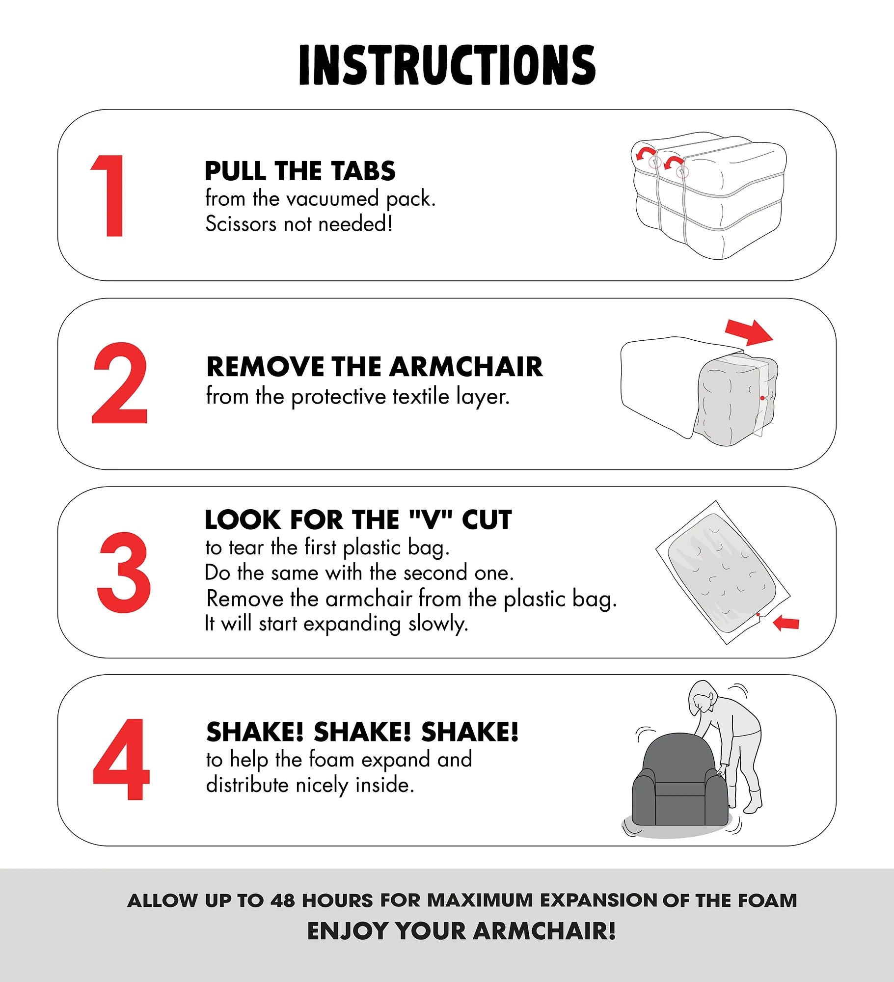 Kids Shark Large Foam Filled Bean Bag Chair, Gray Plush, 25" W X 20" D X 23" H