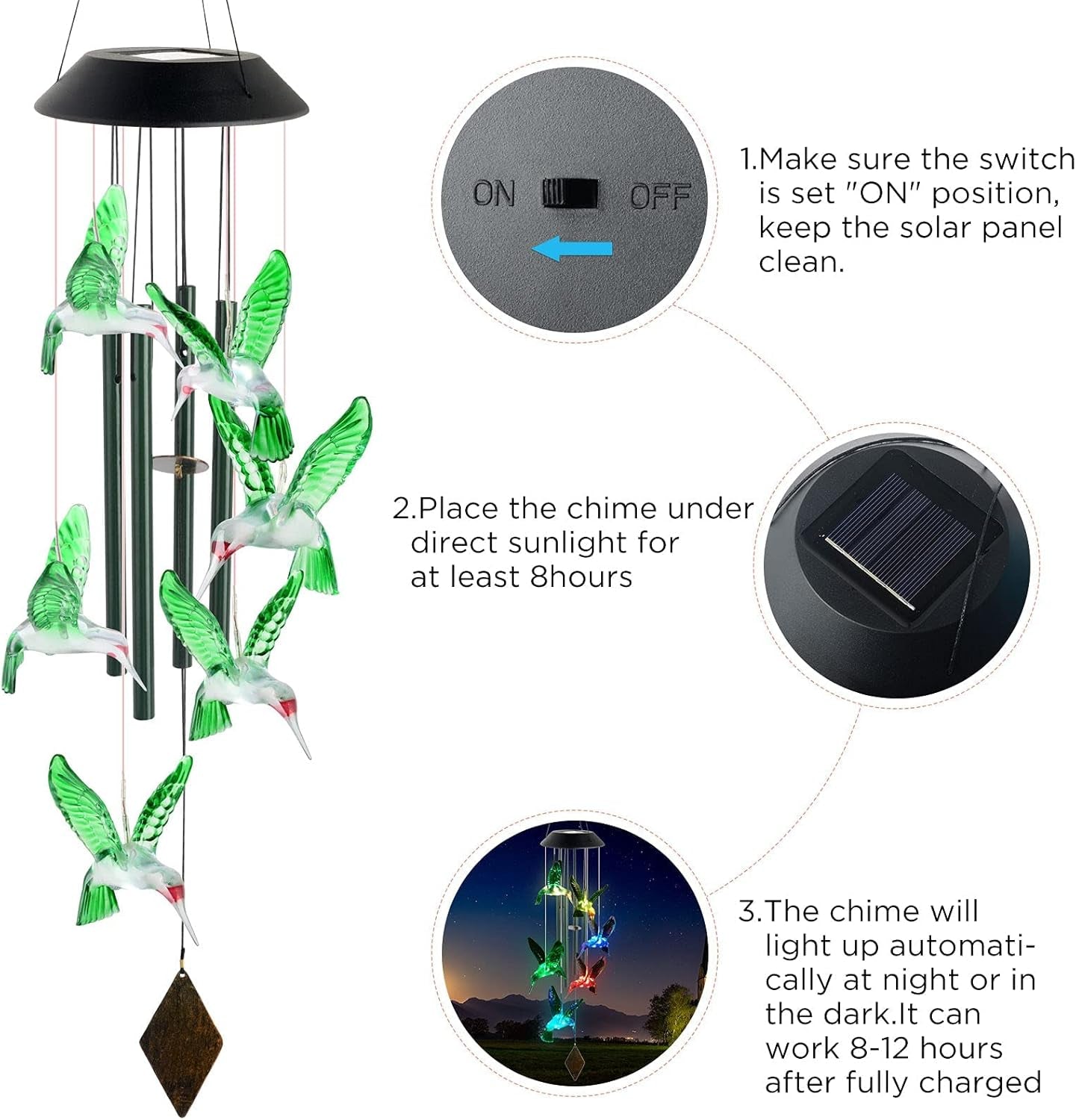Enchanting Hummingbird Wind Chime for a Melodic Garden Ambiance