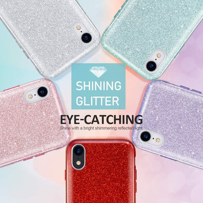Compatible with Iphone XR Case,Bling Sparkle Cute Girls Women Protective Christmas Case(Red)