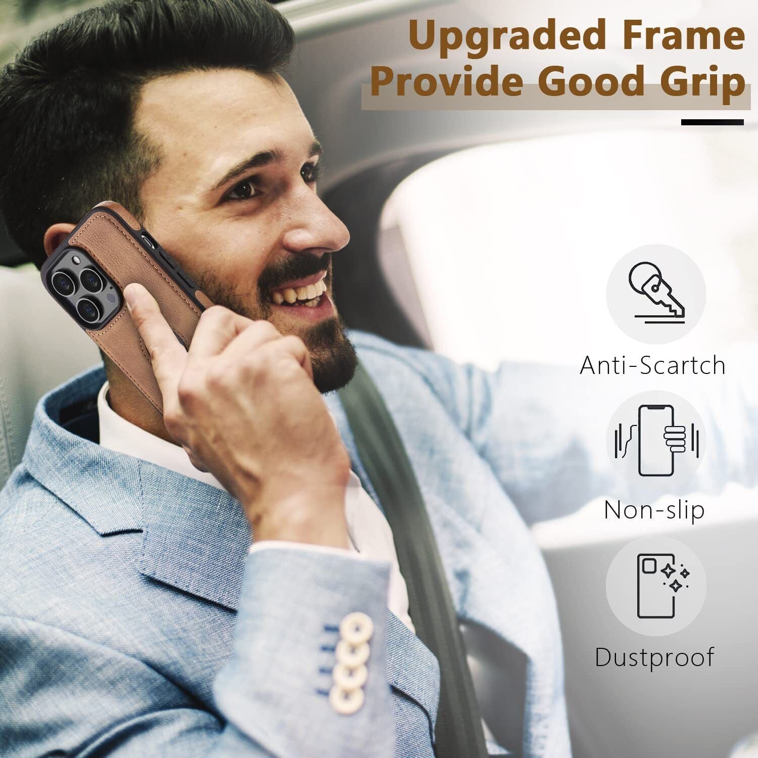 Shockproof Protective Leather Case for Iphone 17 16 15 14 plus 13 12 11 Pro Max